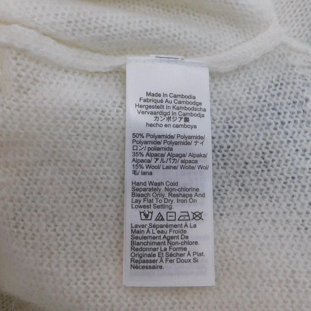 NWT!! J. CREW High Rib Pullover Sweater Wool Alpaca Solid‎ Ivory Minimalist XXS